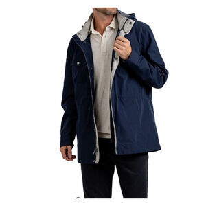 Rainforest Men's Large Field Water Resistant Utility Jacket Navy Blue Coat‎